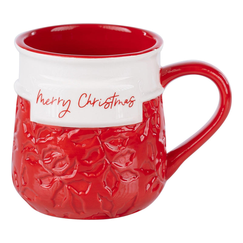 Frosted Cups - Large  Merry Christmas Holly