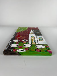 Church with Sheep Canvas