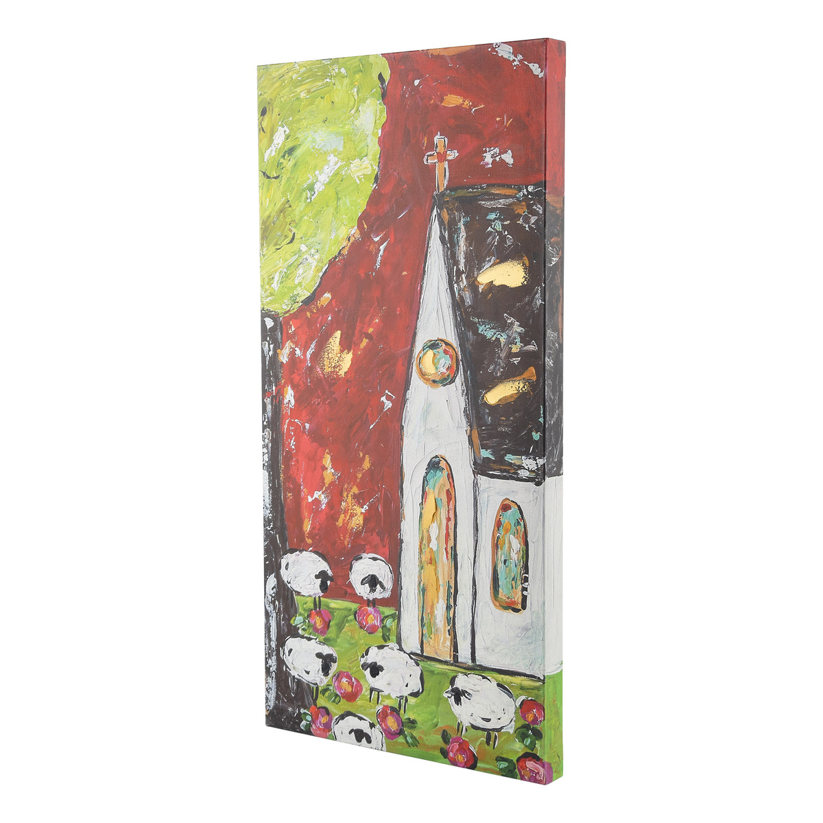 Church with Sheep Canvas