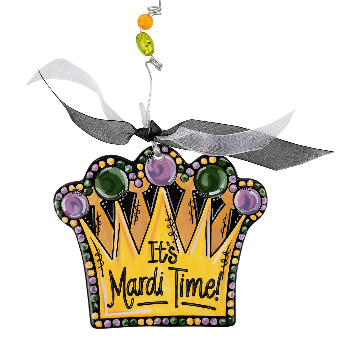 It's Mardi Time Crown Flat Ornament