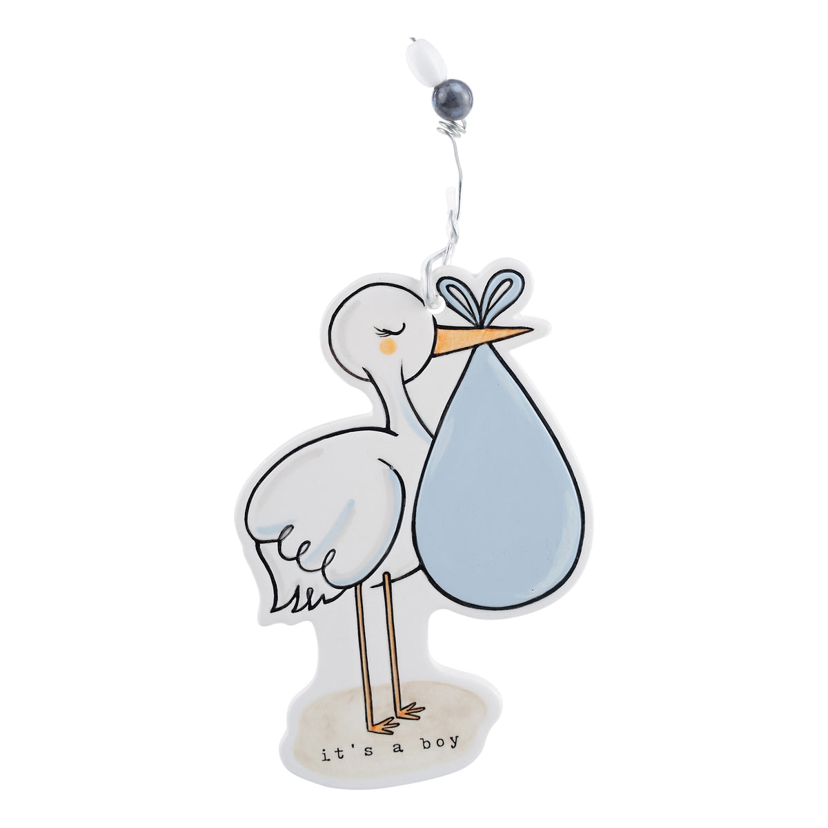 Stork It's A Boy Flat Ornament