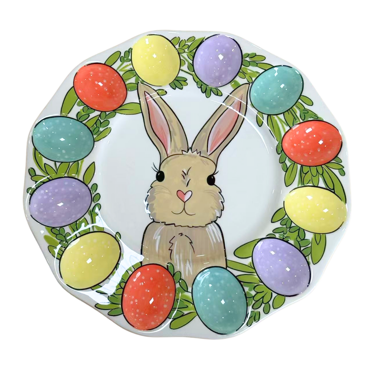 Egg Wreath Bunny Egg Plate