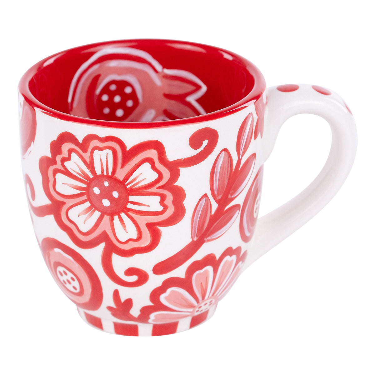 Red & White Flower Mug