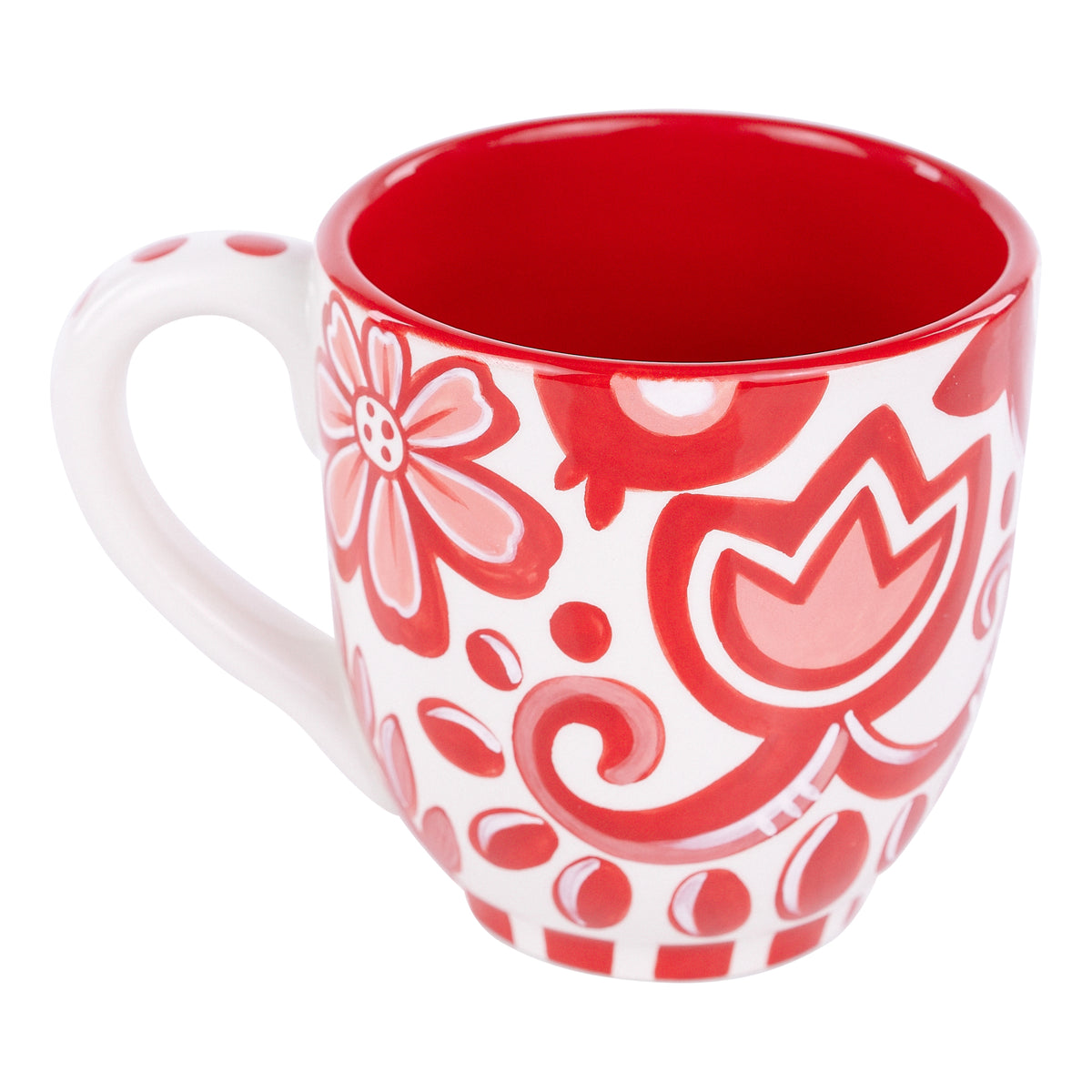 Red & White Flower Mug