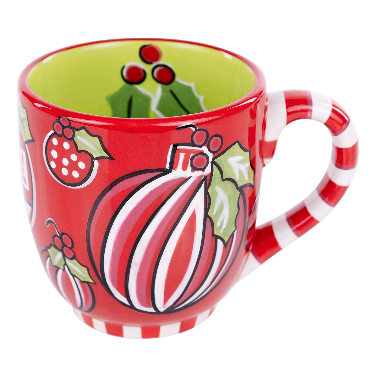 Red & White Holly Ornament Mug