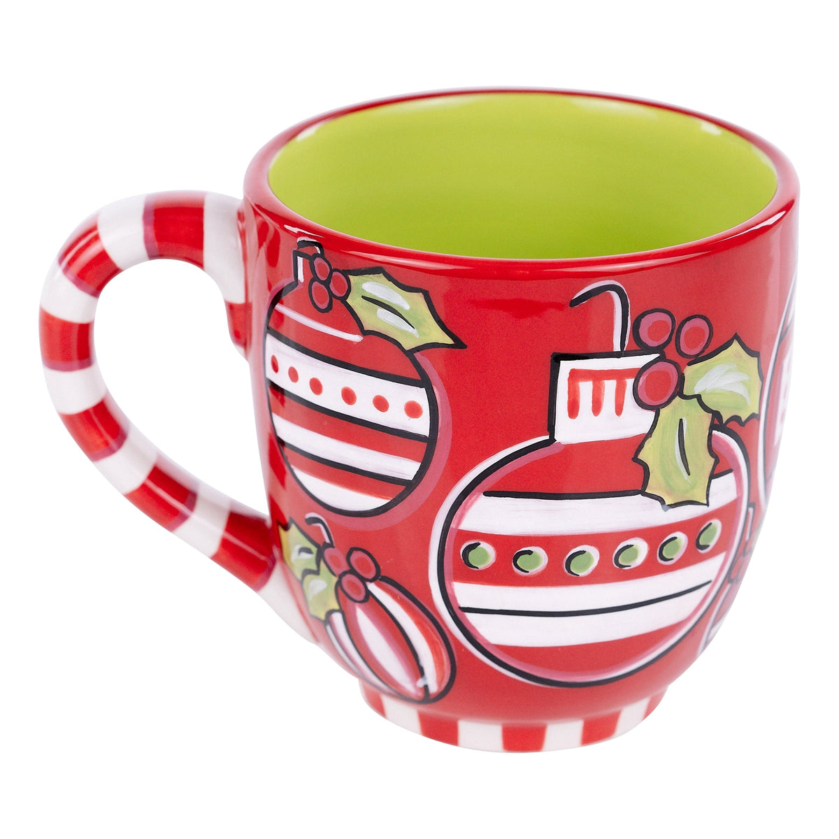 Red & White Holly Ornament Mug