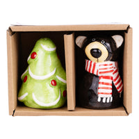 Black Bear/Christmas Tree Salt & Pepper Set