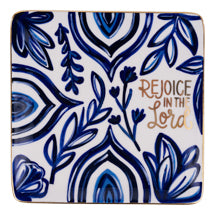 Rejoice In The Lord Blue Trinket Tray