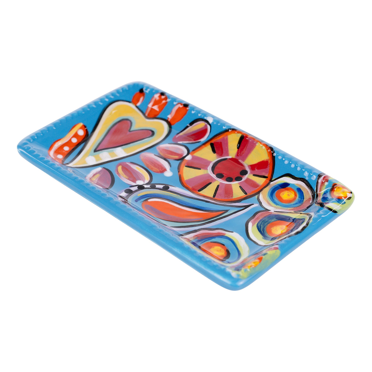 Bright Colorful Blue Trinket Tray