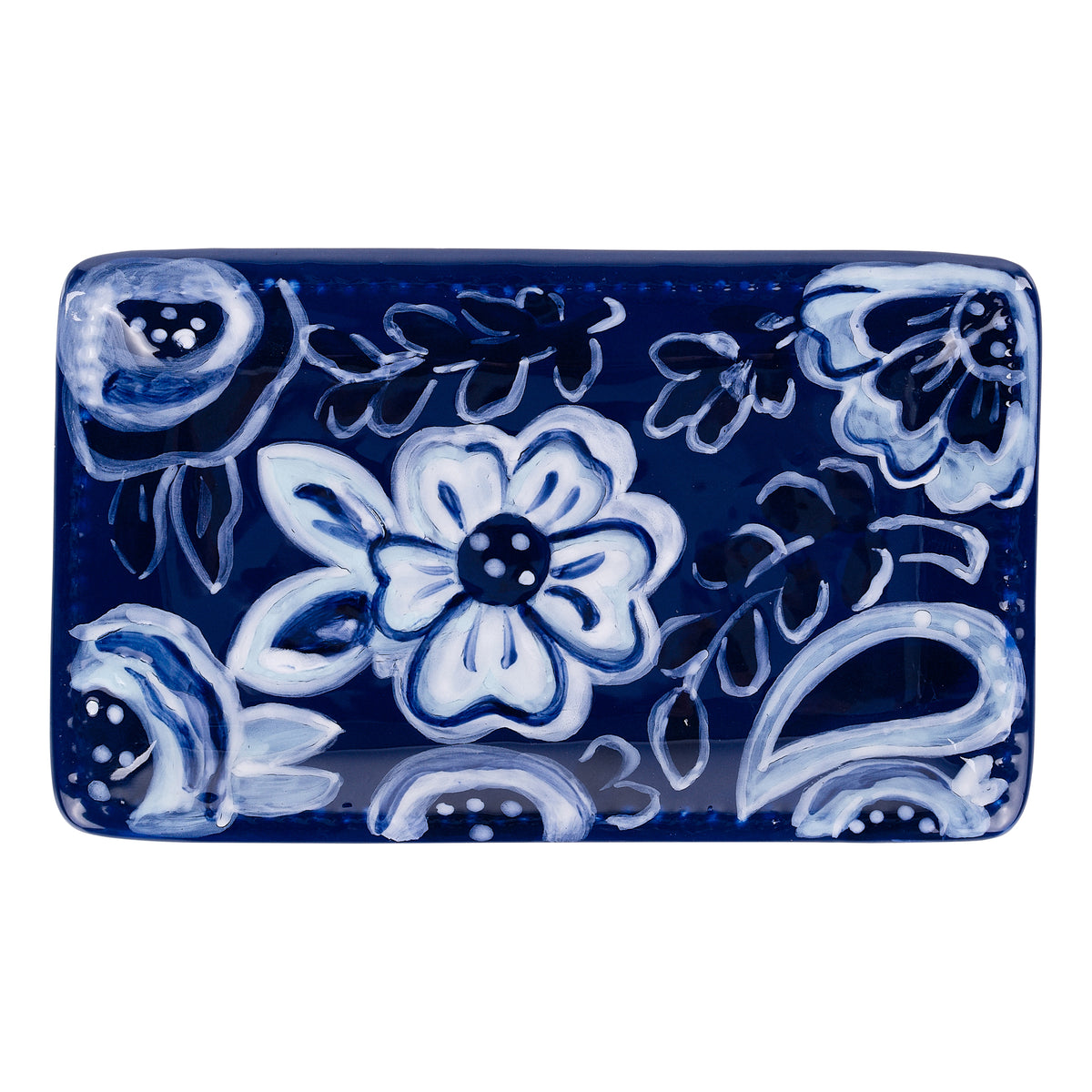 Blue & White Flower Trinket Tray