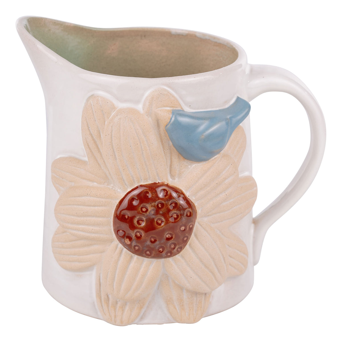 Blue Bird Sunflower Pitcher