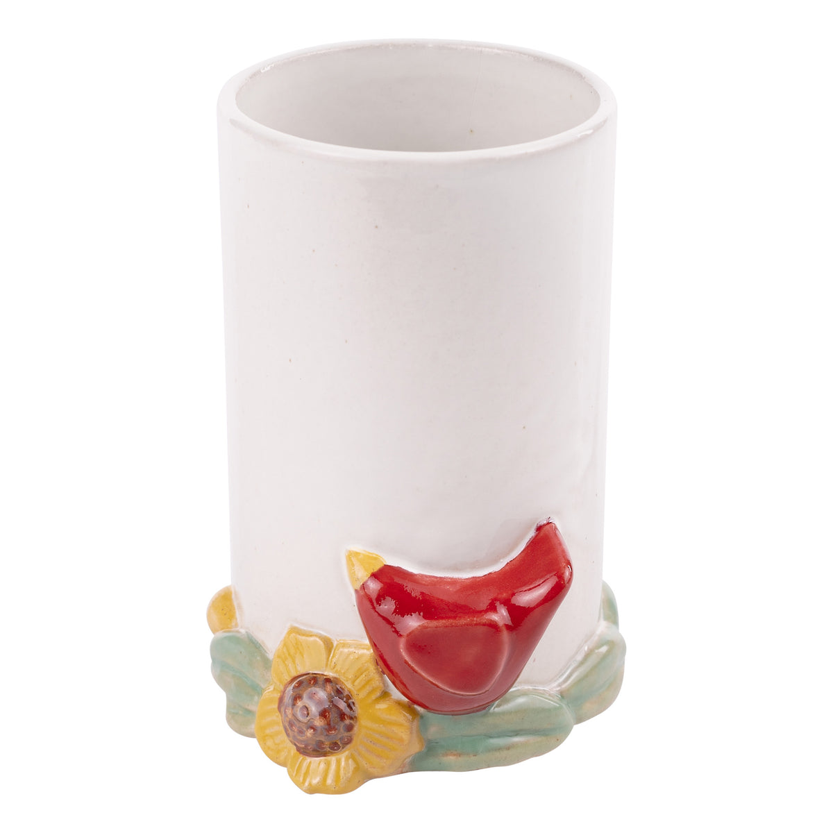 Red Bird Sunflower Vase