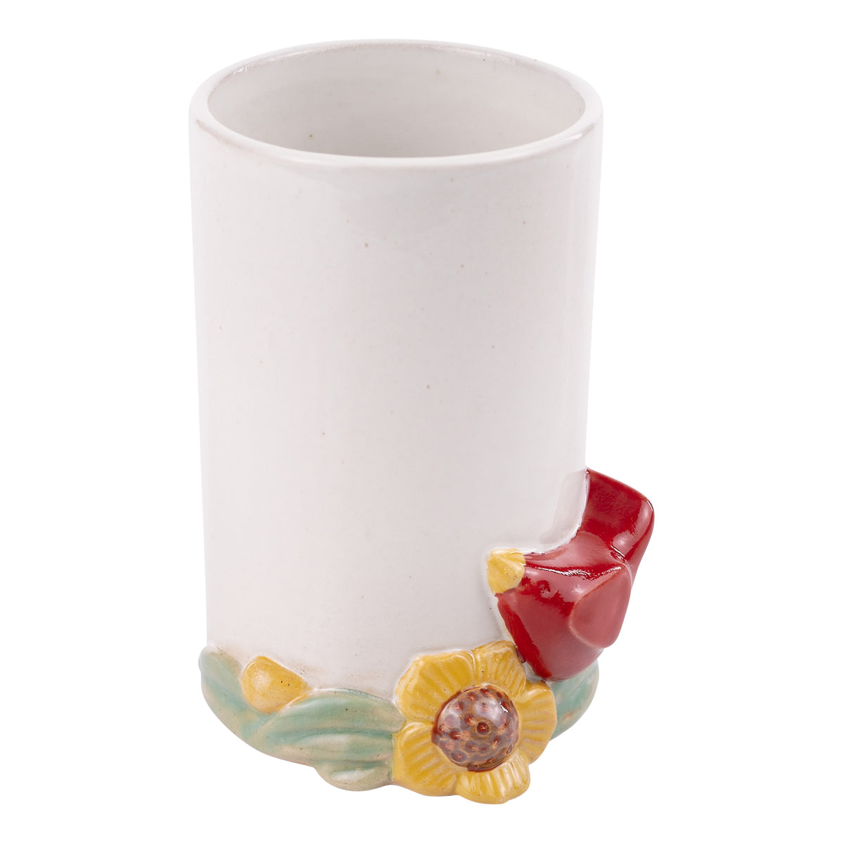 Red Bird Sunflower Vase