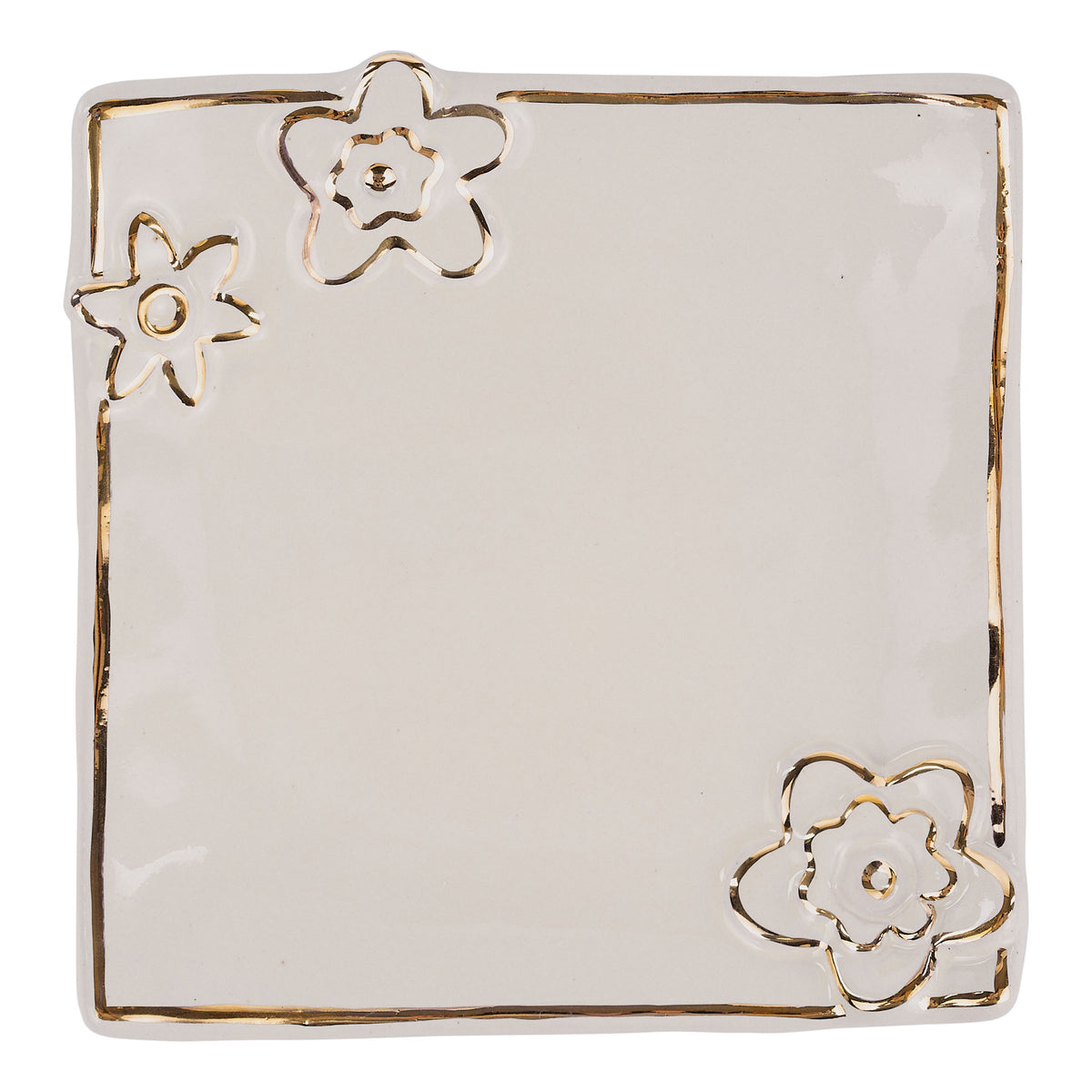 Square Floral Trinket Tray