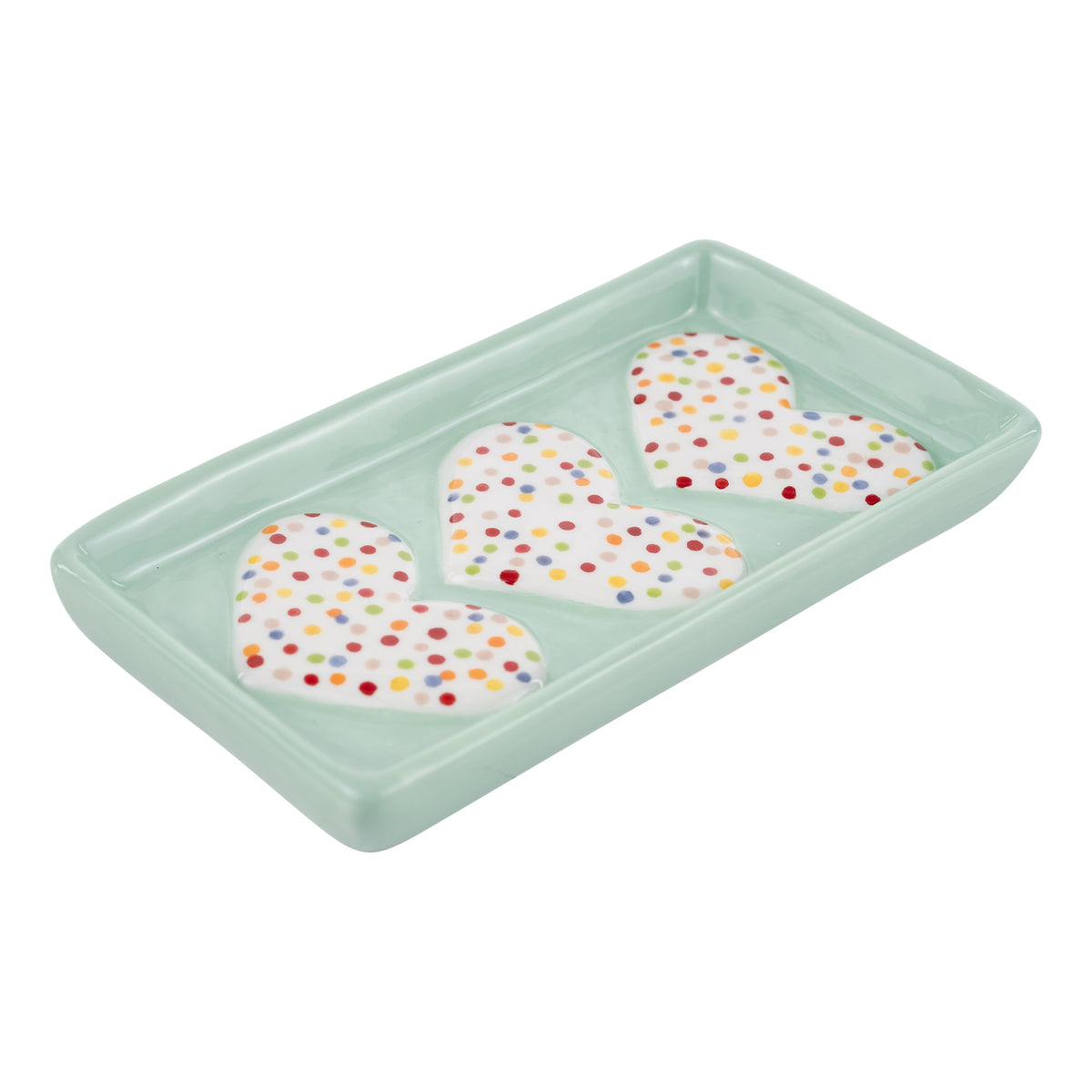 Polka Dot Heart Trinket Tray