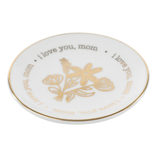 I Love You Mom Gold Trinket Tray