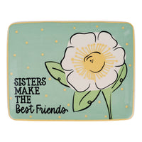 Sisters Best Friends Flower Trinket Tray