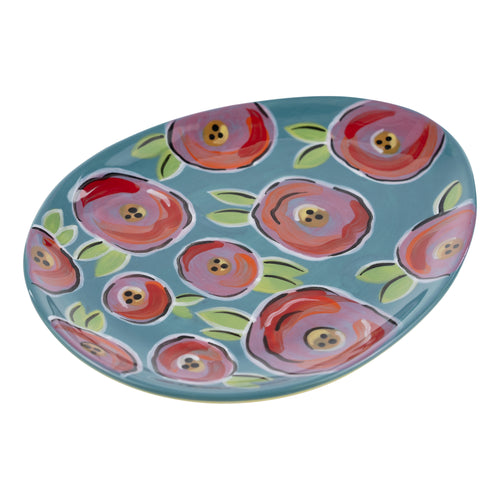 Pink Flower Easter Egg Plate