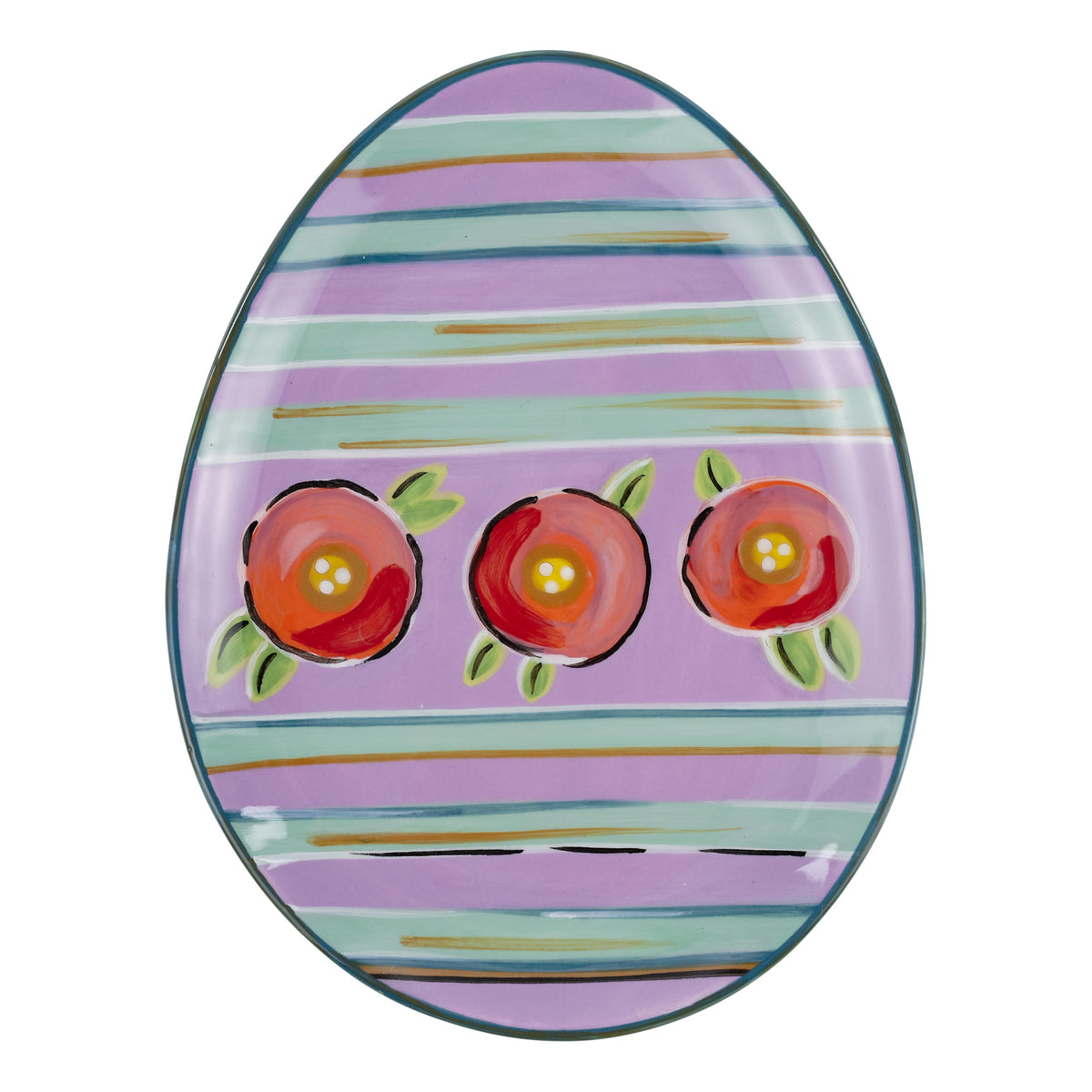 Striped Easter Egg Plate