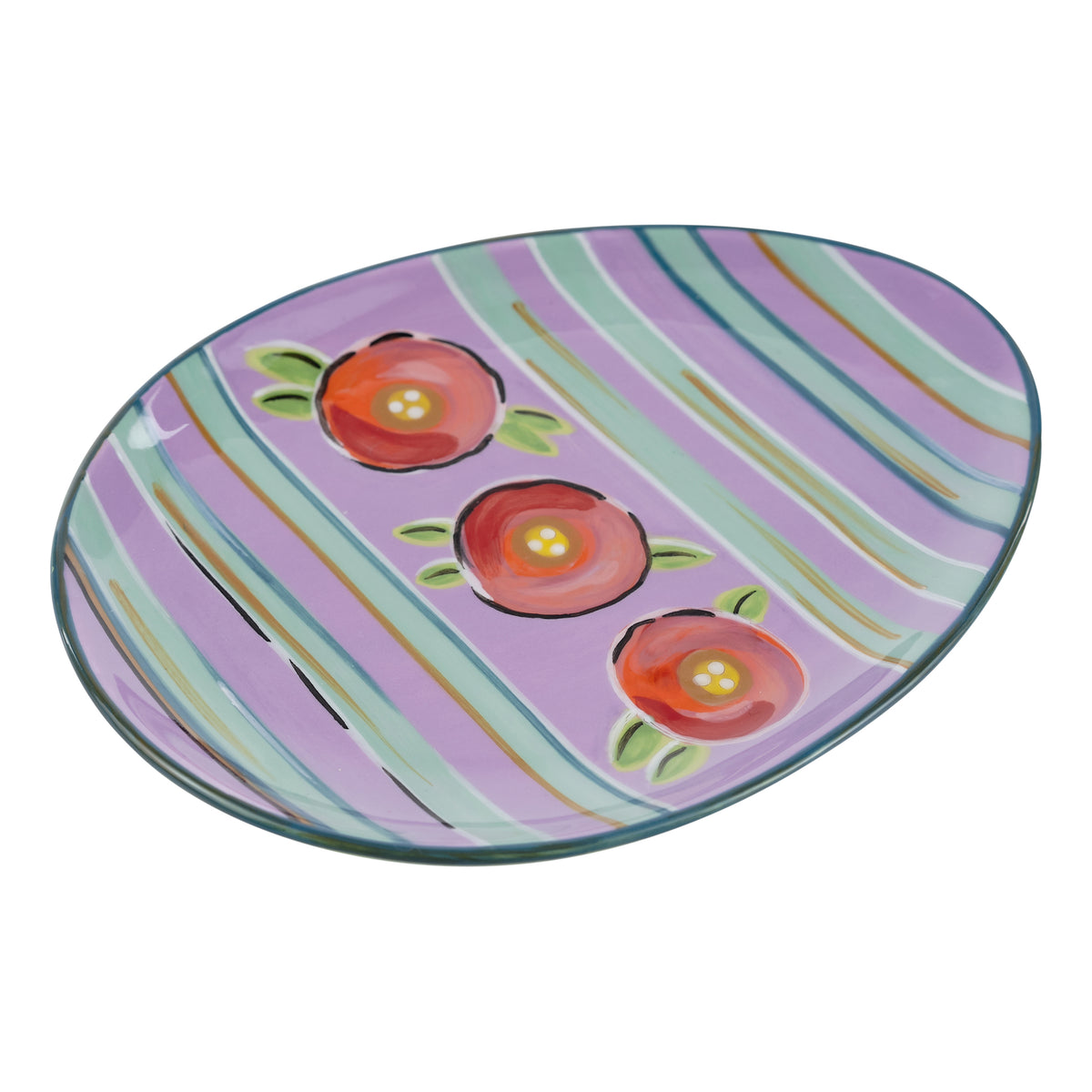 Striped Easter Egg Plate