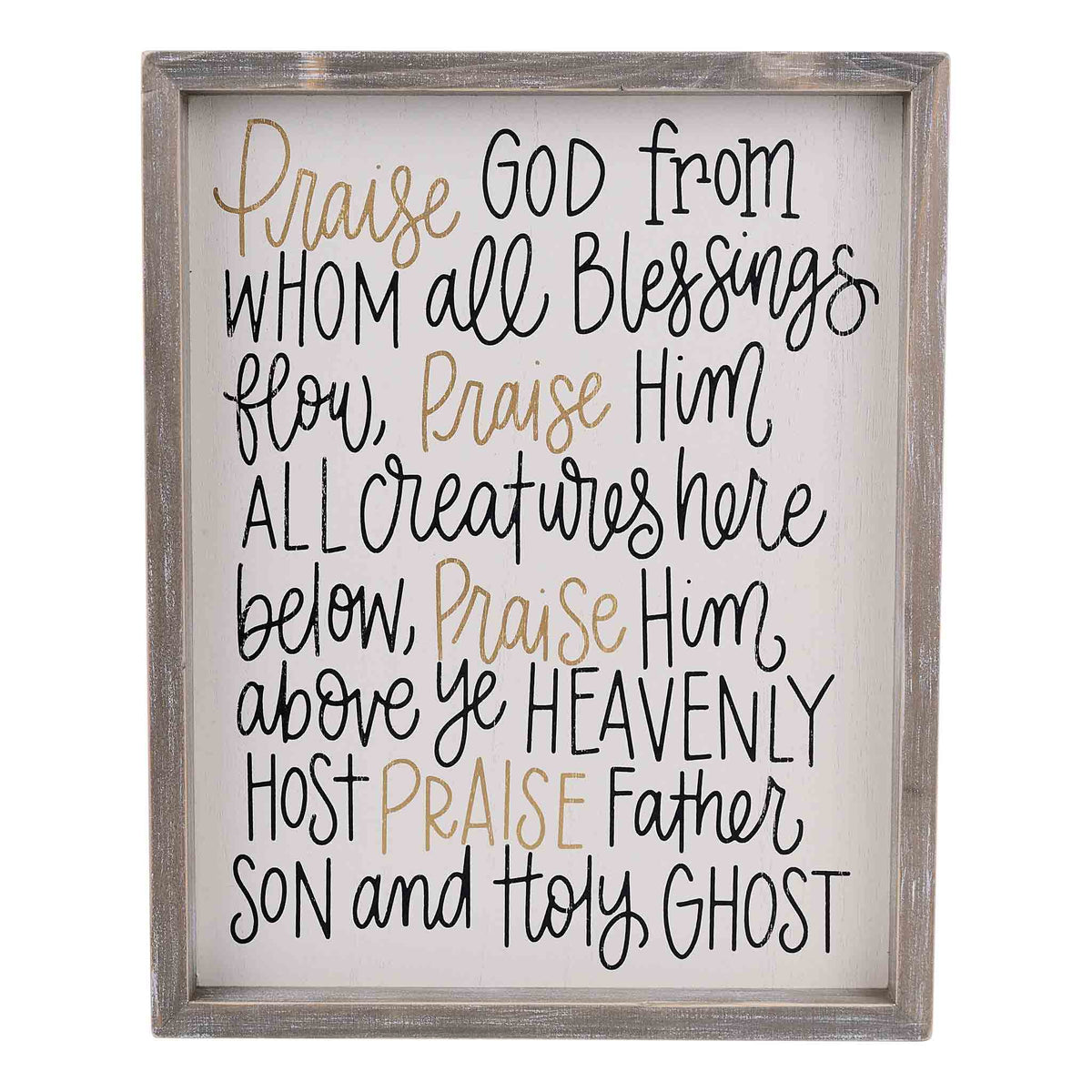 Doxology Gold and Black Framed Board