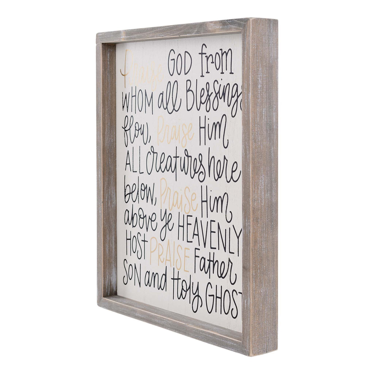 Doxology Gold and Black Framed Board