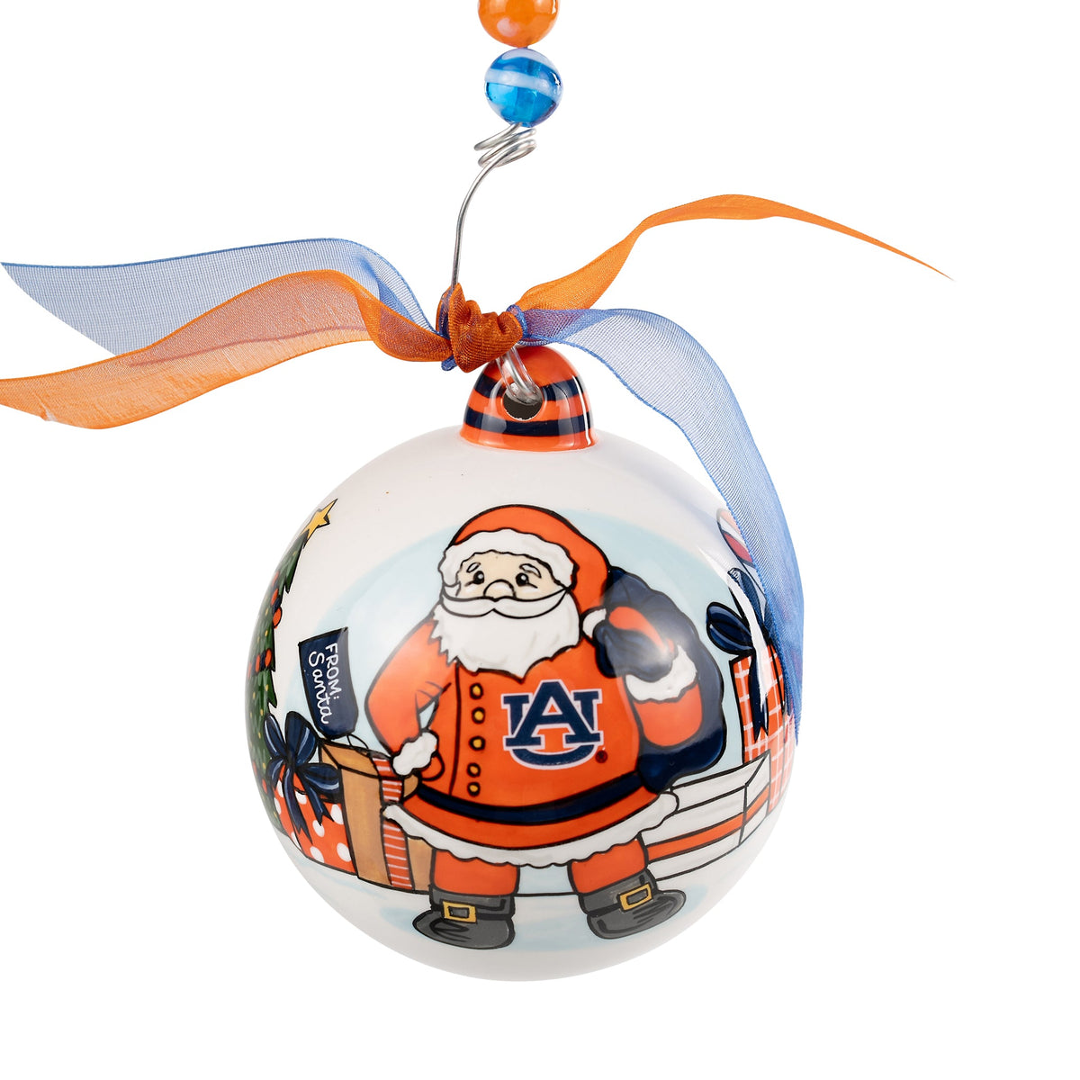 Merry Christmas Auburn Santa Ornament