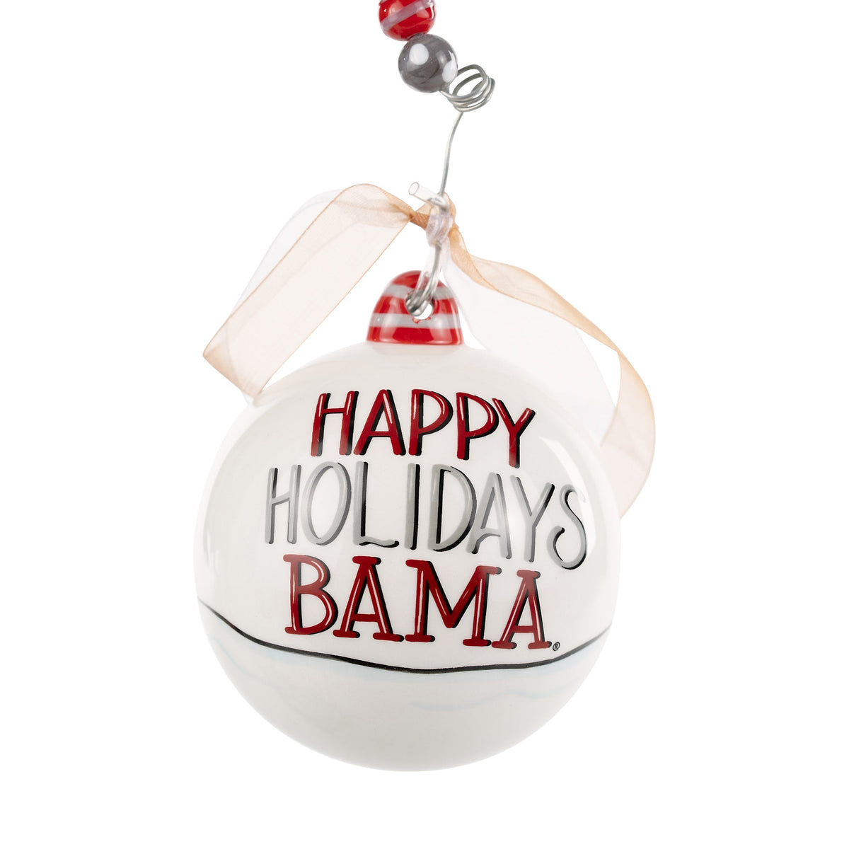 Happy Holidays Alabama Santa Ornament