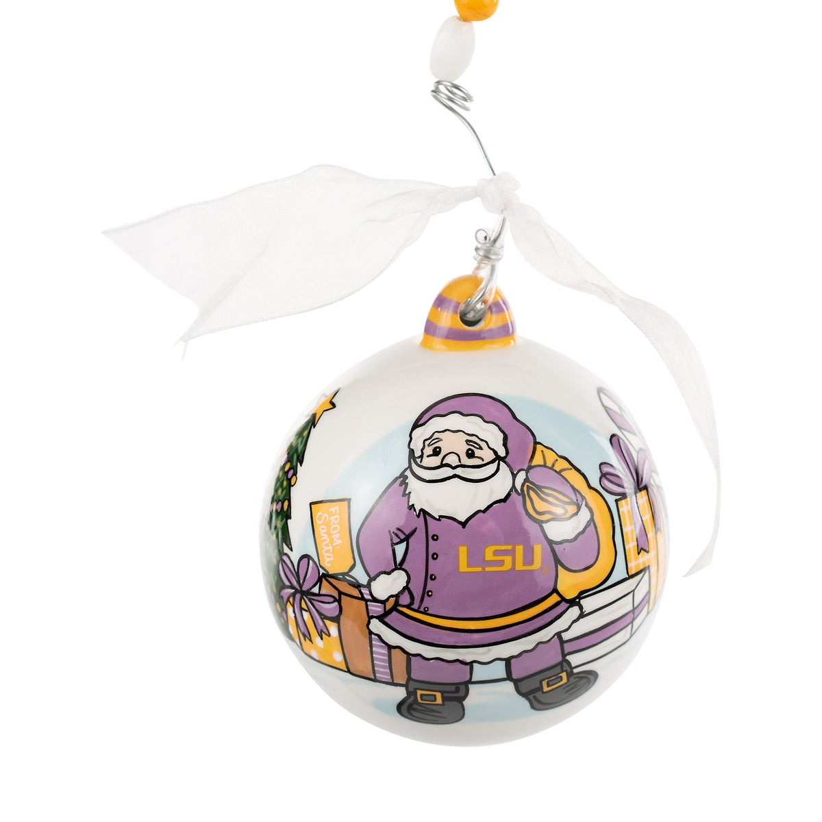 Merry Christmas LSU Santa Ornament