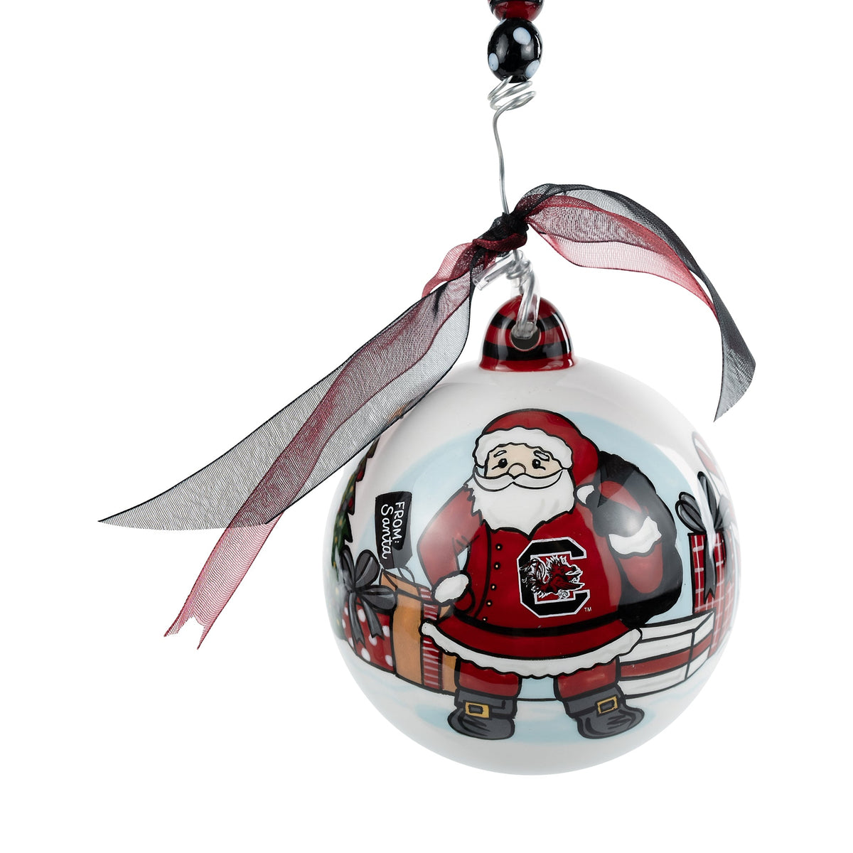 Merry Christmas South Carolina Santa Ornament