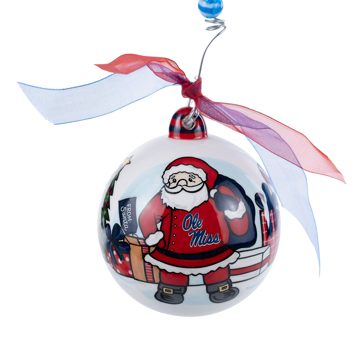 Merry Christmas Ole Miss Santa Ornament