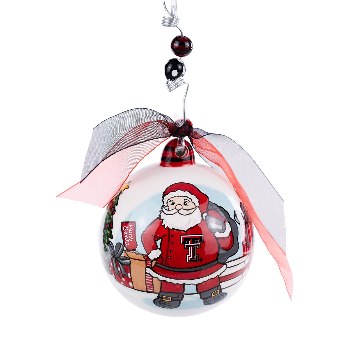 Merry Christmas Texas Tech Santa Ornament