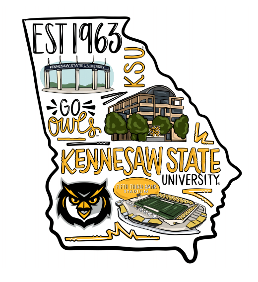 Kennesaw State Collage Flat Ornament