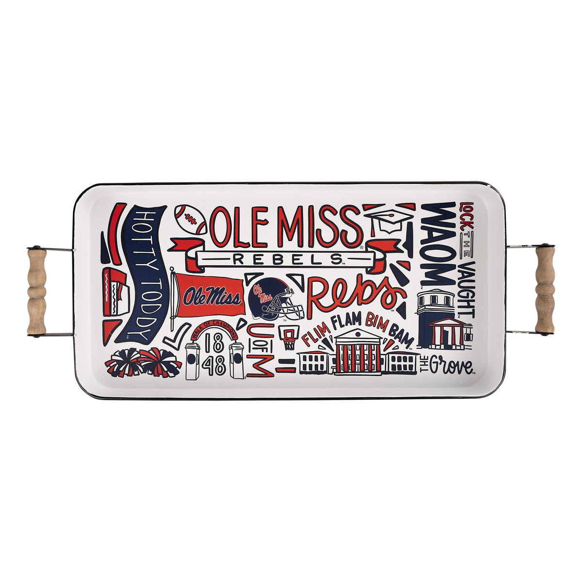 Ole Miss Collage Enamel Tray