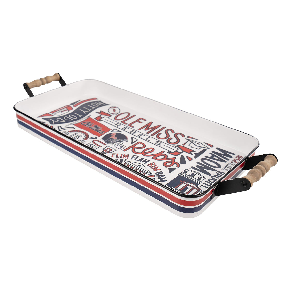 Ole Miss Collage Enamel Tray