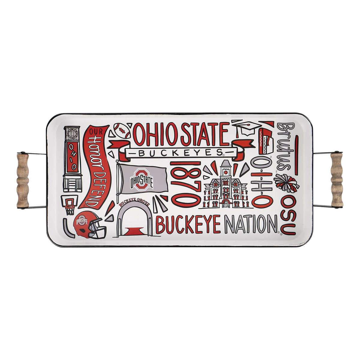 Ohio State Collage Enamel Tray