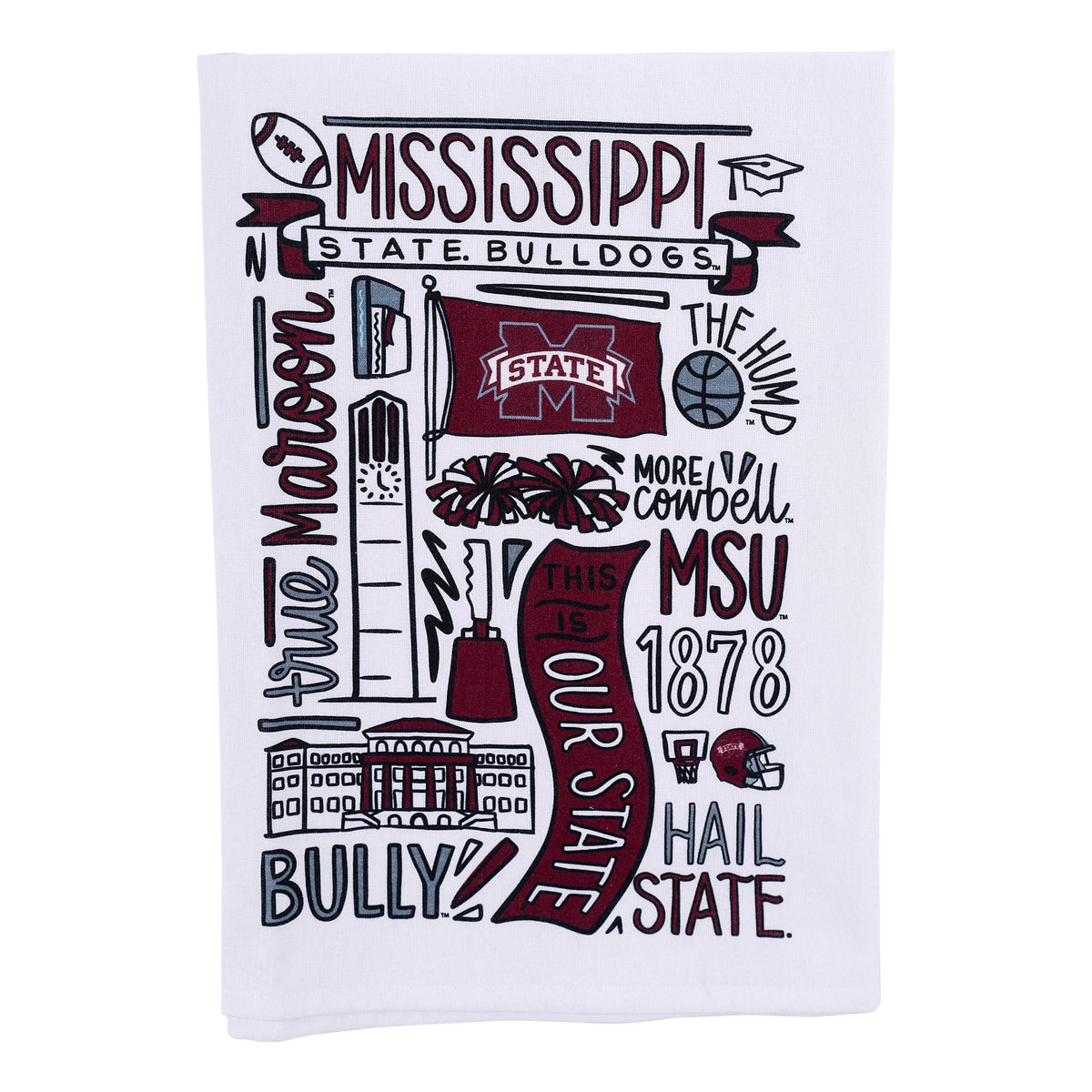 Mississippi State Collage Tea Towel