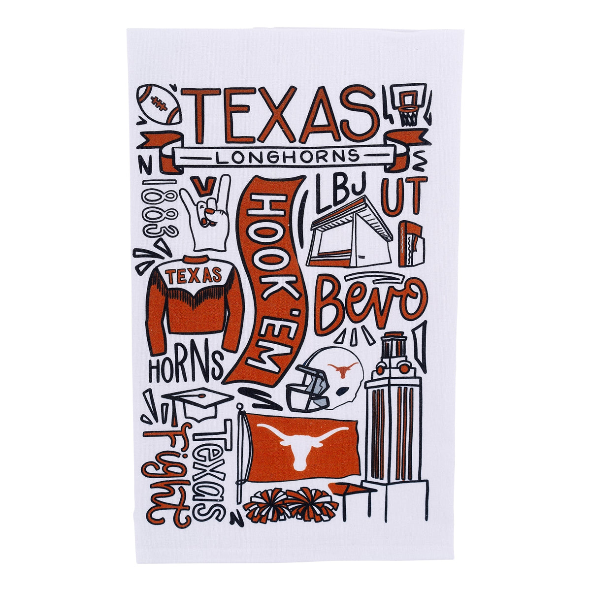 Texas Collage Tea Towel