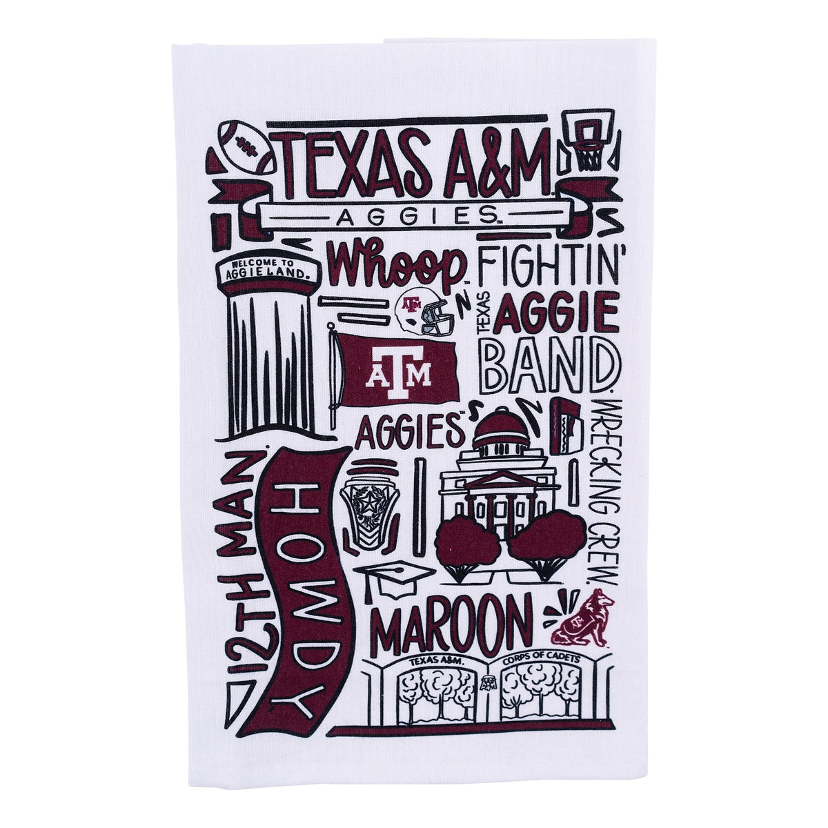 Texas A&M Collage Tea Towel