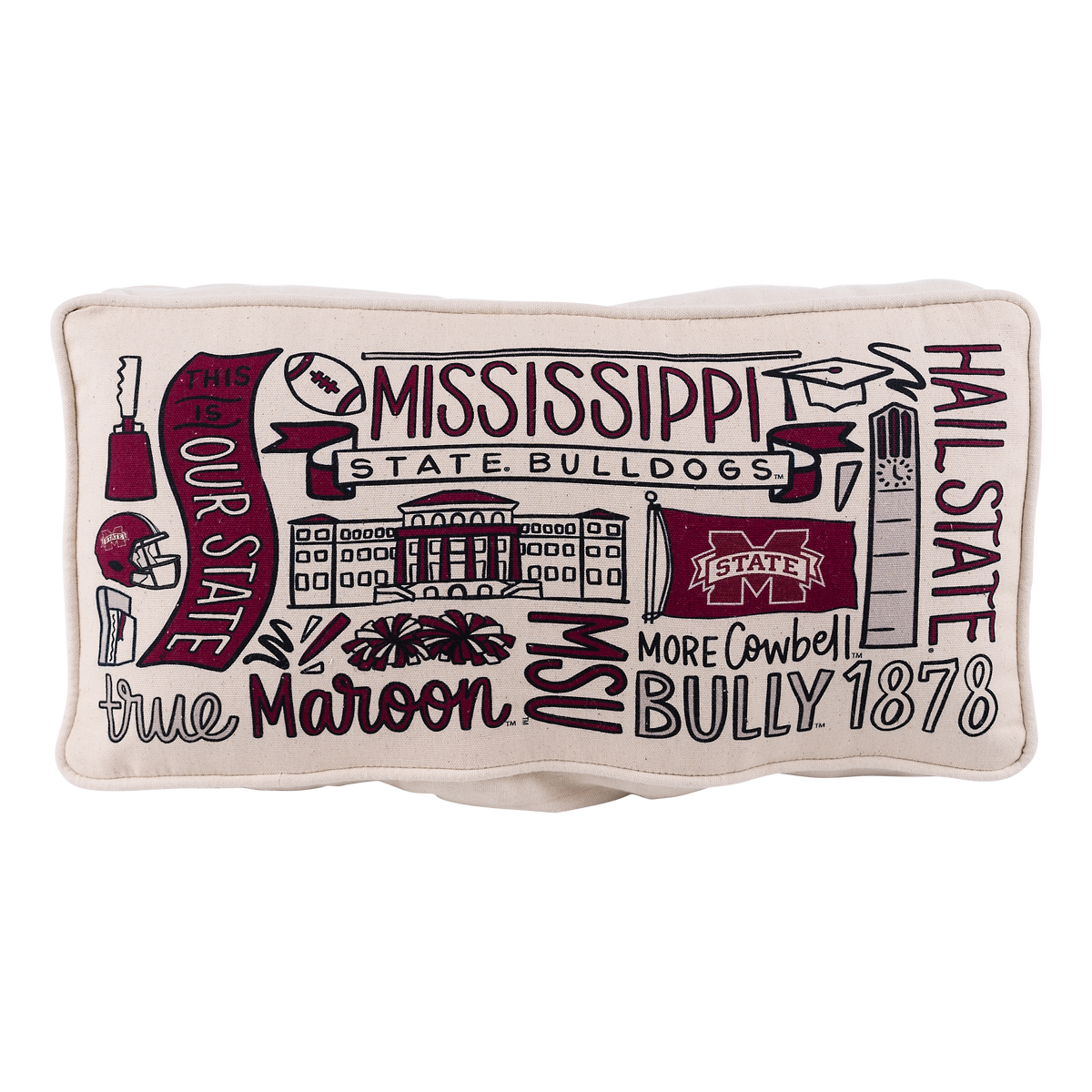 Mississippi State Collage Pillow