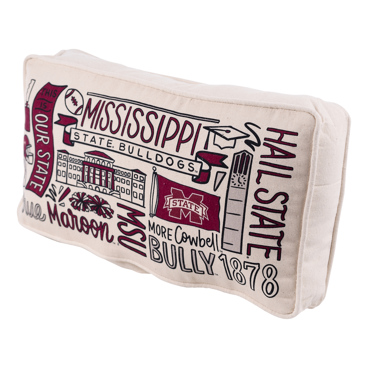 Mississippi State Collage Pillow