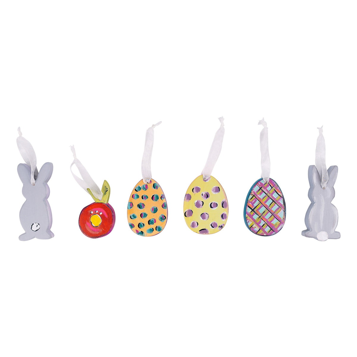 Wooden Easter Ornaments/Set of 6