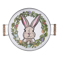 Egg Wreath Bunny Enamel Tray