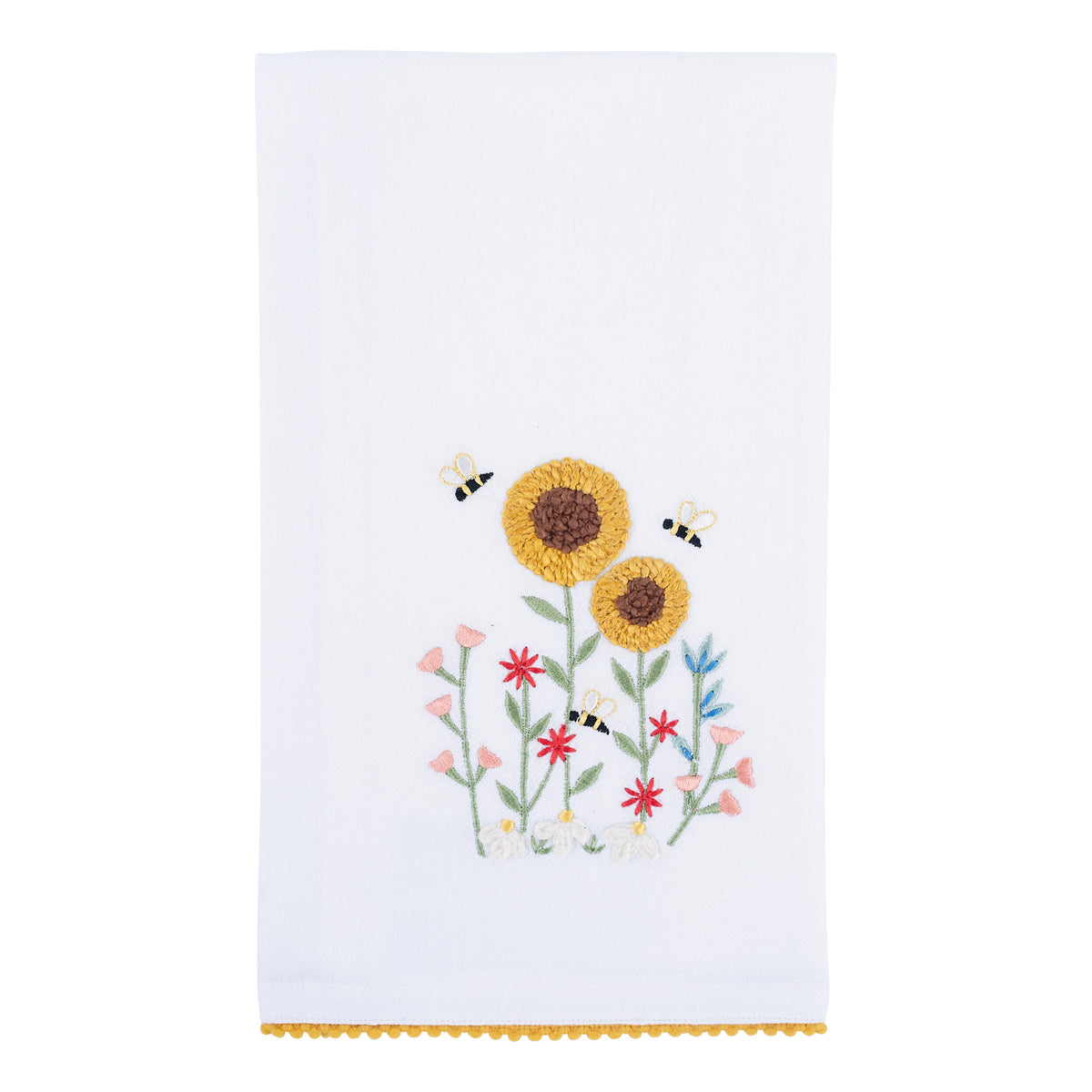 Sunflowers and Bees Tea Towel