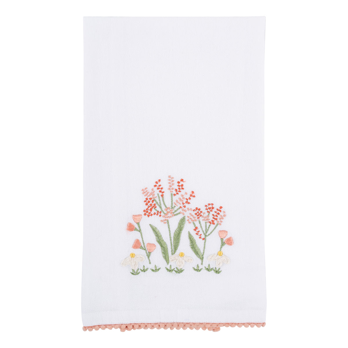 Pink Wildflowers Tea Towel