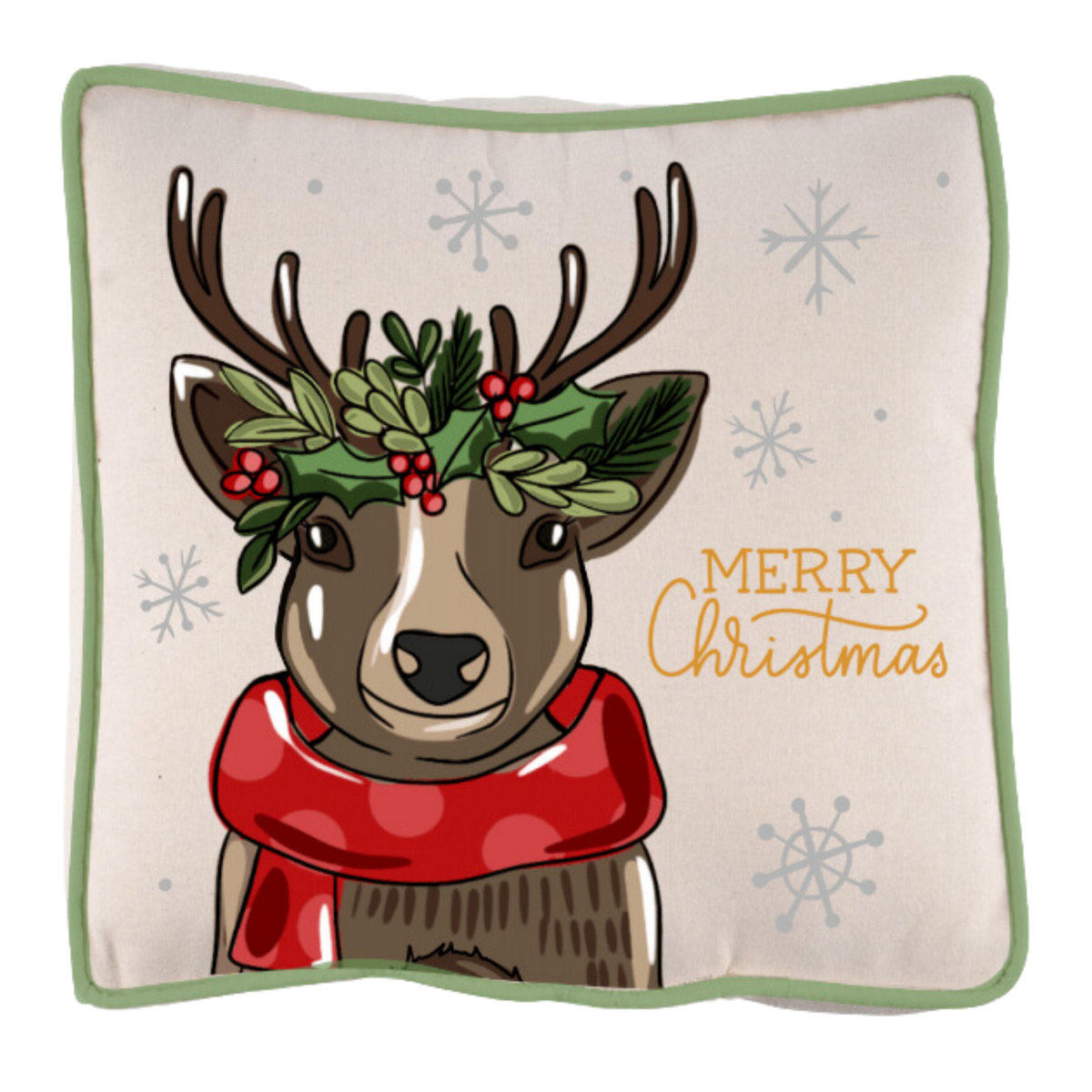 Merry Christmas Reindeer Pillow