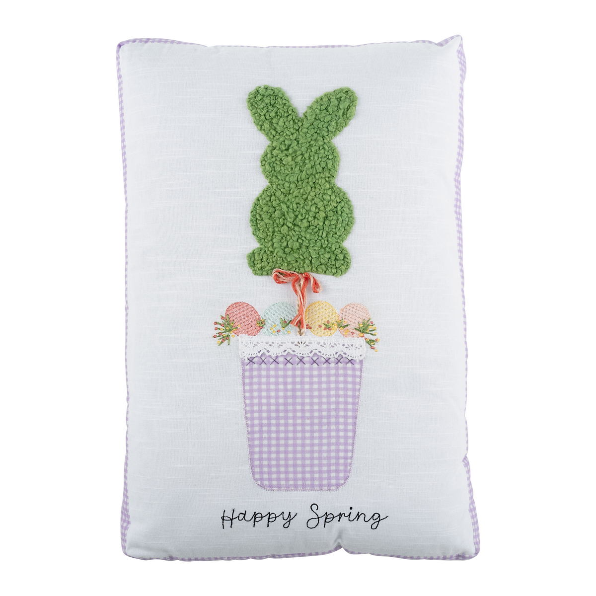 Happy Spring Bunny Topiary Pillow