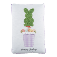 Happy Spring Bunny Topiary Pillow