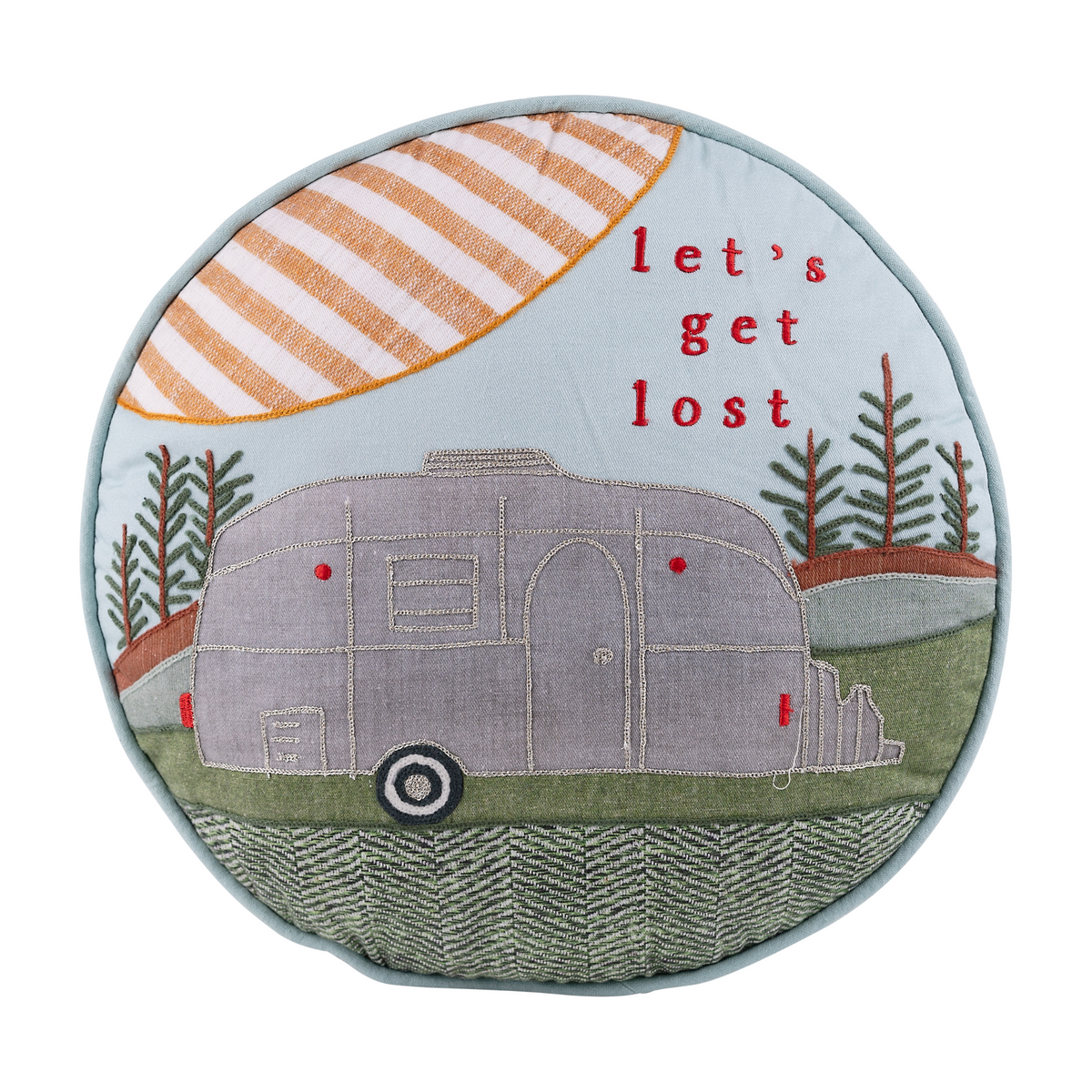 Let's Get Lost Camper Pillow