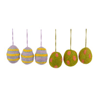 Easter Egg Felt Ornaments Set of 6